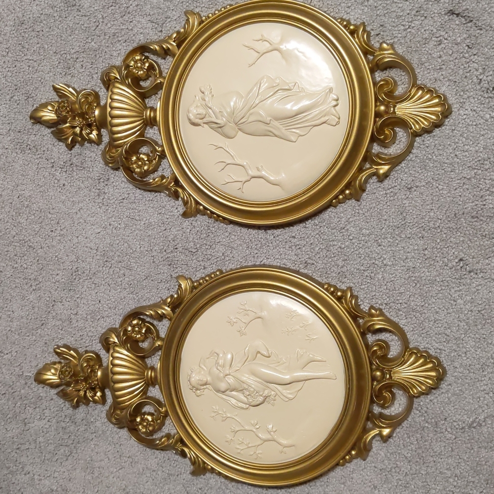 Retro Vintage Syroco Wall Decor Set
